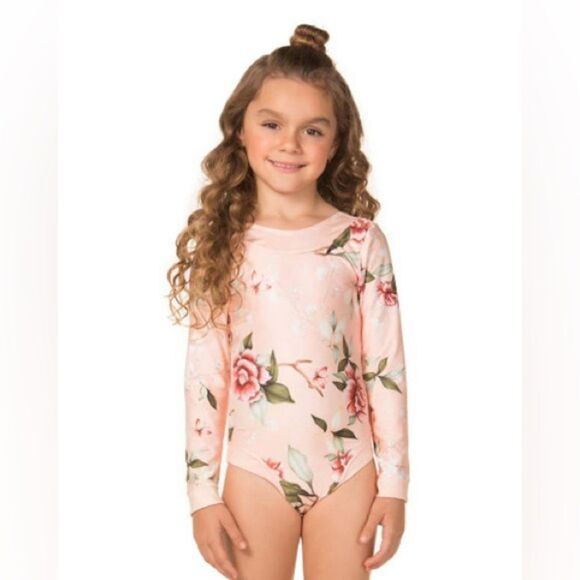 Agua Bendita Girls Floral One Piece Swimsuit Size 4 - Picture 1 of 8